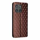 For Motorola Edge 5G 2025 Cubic Grid Texture Flip Leather Phone Case(Brown) - 3
