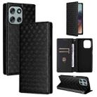 For Motorola Moto G56 / G66j / G66y 5G Cubic Grid Texture Flip Leather Phone Case(Black) - 1