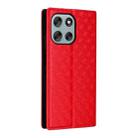 For Motorola Moto G56 / G66j / G66y 5G Cubic Grid Texture Flip Leather Phone Case(Red) - 3