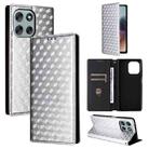 For Motorola Moto G56 / G66j / G66y 5G Cubic Grid Texture Flip Leather Phone Case(Silver) - 1
