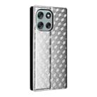 For Motorola Moto G56 / G66j / G66y 5G Cubic Grid Texture Flip Leather Phone Case(Silver) - 3