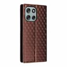 For Motorola Moto G56 / G66j / G66y 5G Cubic Grid Texture Flip Leather Phone Case(Brown) - 3
