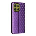 For Motorola Moto G86 5G Cubic Grid Texture Flip Leather Phone Case(Purple) - 3