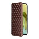 For Motorola Moto G86 5G Cubic Grid Texture Flip Leather Phone Case(Brown) - 2