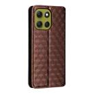 For Motorola Moto G86 5G Cubic Grid Texture Flip Leather Phone Case(Brown) - 3