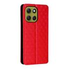 For Motorola Moto G86 Power 5G Cubic Grid Texture Flip Leather Phone Case(Red) - 3