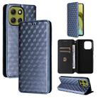 For Motorola Moto G86 Power 5G Cubic Grid Texture Flip Leather Phone Case(Blue) - 1