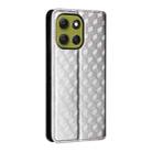 For Motorola Moto G86 Power 5G Cubic Grid Texture Flip Leather Phone Case(Silver) - 3