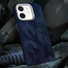 For iPhone 12 / 12 Pro Camouflage Leather Metal Frame MagSafe PC Phone Case(Blue) - 1