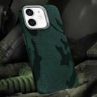 For iPhone 12 / 12 Pro Camouflage Leather Metal Frame MagSafe PC Phone Case(Army Green) - 1