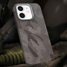 For iPhone 12 / 12 Pro Camouflage Leather Metal Frame MagSafe PC Phone Case(Titanium Grey) - 1