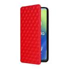 For Motorola Moto E14 / G04 / G04S / G24 Cubic Grid Texture Flip Leather Phone Case(Red) - 2