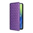 For Motorola Moto E14 / G04 / G04S / G24 Cubic Grid Texture Flip Leather Phone Case(Purple) - 2