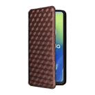 For Motorola Moto E14 / G04 / G04S / G24 Cubic Grid Texture Flip Leather Phone Case(Brown) - 2