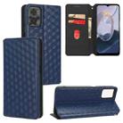 For Motorola Moto E22 4G / E22i 4G Cubic Grid Texture Flip Leather Phone Case(Blue) - 1