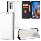 For Motorola Moto E32 4G / E32s Cubic Grid Texture Flip Leather Phone Case(Silver) - 1