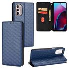 For Motorola Moto G Stylus 4G 2022 Cubic Grid Texture Flip Leather Phone Case(Blue) - 1