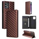 For Motorola Moto G Stylus 4G 2023 Cubic Grid Texture Flip Leather Phone Case(Brown) - 1