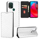 For Motorola Moto G Stylus 5G 2021 Cubic Grid Texture Flip Leather Phone Case(Silver) - 1