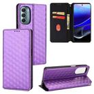 For Motorola Moto G Stylus 5G 2022 Cubic Grid Texture Flip Leather Phone Case(Purple) - 1