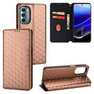 For Motorola Moto G Stylus 5G 2022 Cubic Grid Texture Flip Leather Phone Case(Brown) - 1