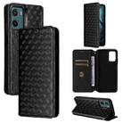 For Motorola Moto G05 4G / E15 4G Cubic Grid Texture Flip Leather Phone Case(Black) - 1