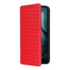 For Motorola Moto G05 4G / E15 4G Cubic Grid Texture Flip Leather Phone Case(Red) - 2