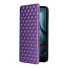 For Motorola Moto G05 4G / E15 4G Cubic Grid Texture Flip Leather Phone Case(Purple) - 2