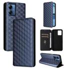 For Motorola Moto G14 4G Cubic Grid Texture Flip Leather Phone Case(Blue) - 1