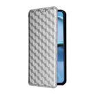 For Motorola Moto G14 4G Cubic Grid Texture Flip Leather Phone Case(Silver) - 2