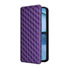 For Motorola Moto G14 4G Cubic Grid Texture Flip Leather Phone Case(Purple) - 2