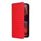 For Motorola Moto G15 4G / G15 Power 4G Cubic Grid Texture Flip Leather Phone Case(Red) - 2