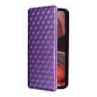 For Motorola Moto G15 4G / G15 Power 4G Cubic Grid Texture Flip Leather Phone Case(Purple) - 2