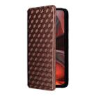 For Motorola Moto G15 4G / G15 Power 4G Cubic Grid Texture Flip Leather Phone Case(Brown) - 2
