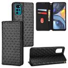 For Motorola Moto G22 4G Cubic Grid Texture Flip Leather Phone Case(Black) - 1
