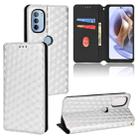 For Motorola Moto G31 / G41 Cubic Grid Texture Flip Leather Phone Case(Silver) - 1