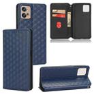 For Motorola Moto G32 4G Cubic Grid Texture Flip Leather Phone Case(Blue) - 1