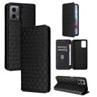 For Motorola Moto G34 5G Cubic Grid Texture Flip Leather Phone Case(Black) - 1