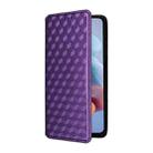 For Motorola Moto G34 5G Cubic Grid Texture Flip Leather Phone Case(Purple) - 2