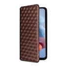 For Motorola Moto G34 5G Cubic Grid Texture Flip Leather Phone Case(Brown) - 2