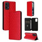 For Motorola Moto G35 5G Cubic Grid Texture Flip Leather Phone Case(Red) - 1
