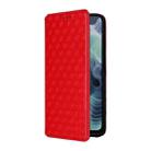 For Motorola Moto G35 5G Cubic Grid Texture Flip Leather Phone Case(Red) - 2