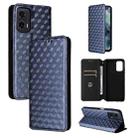 For Motorola Moto G35 5G Cubic Grid Texture Flip Leather Phone Case(Blue) - 1