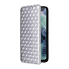For Motorola Moto G35 5G Cubic Grid Texture Flip Leather Phone Case(Silver) - 2