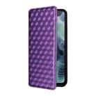 For Motorola Moto G35 5G Cubic Grid Texture Flip Leather Phone Case(Purple) - 2