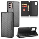 For Motorola Moto G42 Cubic Grid Texture Flip Leather Phone Case(Black) - 1
