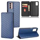 For Motorola Moto G42 Cubic Grid Texture Flip Leather Phone Case(Blue) - 1