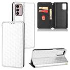 For Motorola Moto G42 Cubic Grid Texture Flip Leather Phone Case(Silver) - 1