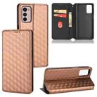 For Motorola Moto G42 Cubic Grid Texture Flip Leather Phone Case(Brown) - 1