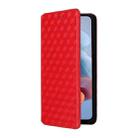 For Motorola Moto G45 5G / G34 5G Cubic Grid Texture Flip Leather Phone Case(Red) - 2